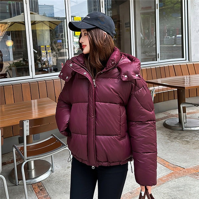 Elegant Fluffy Hooded Cotton Jacket Puffer Jacket Coat Warm Commute Viral Finds Hub