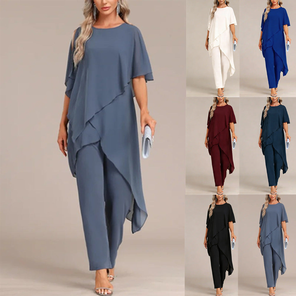 Women's Off-shoulder Irregular Top And Pants Two-piece Set Viral Finds Hub