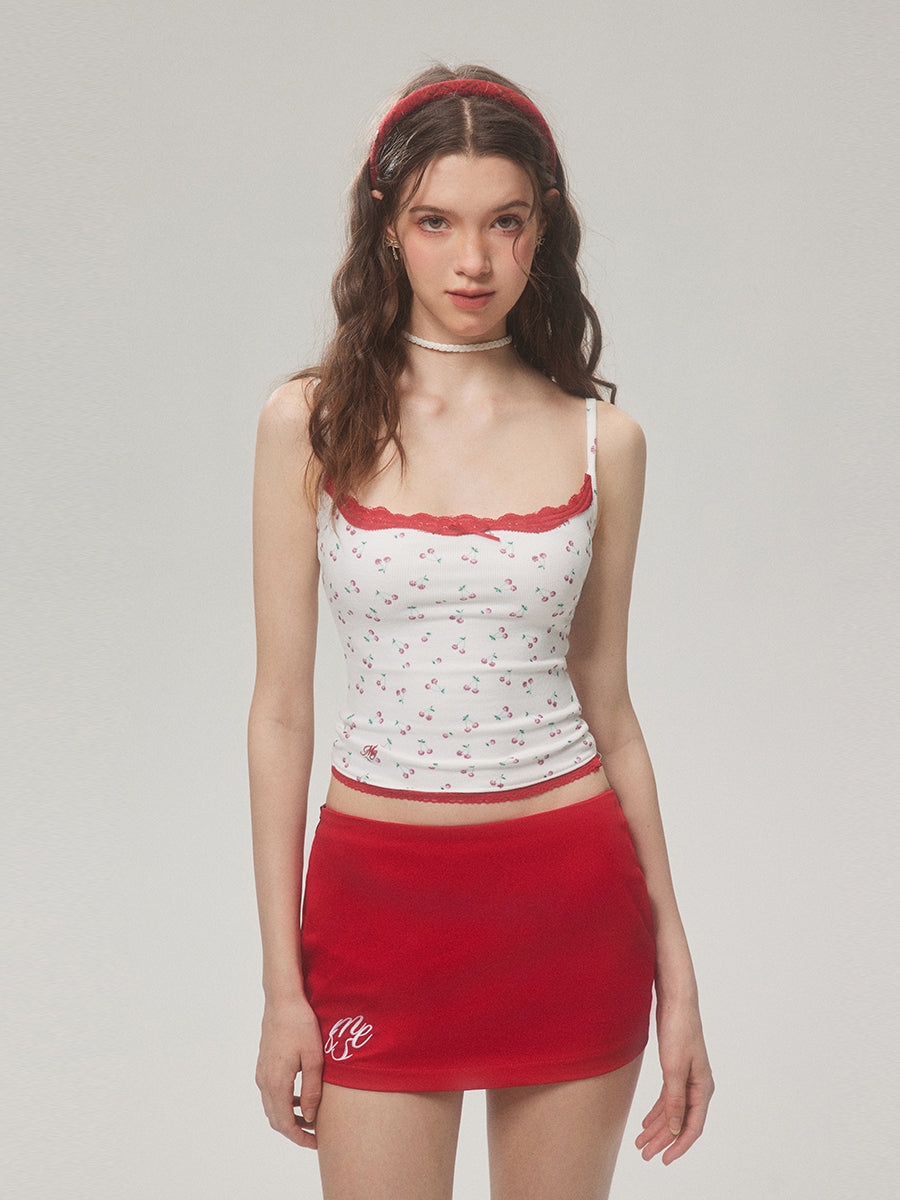 Polka Dot Cherry Lace Camisole Can Be Inner Wear Outer Wear Vest Top Viral Finds Hub