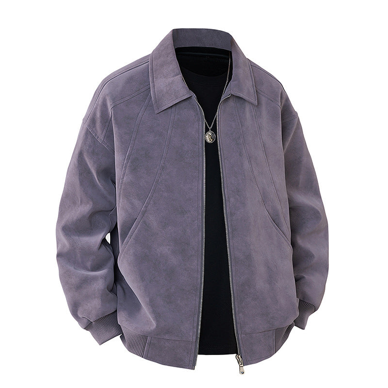 Trendy Lapel Collar Workwear Casual Suede Jacket Viral Finds Hub