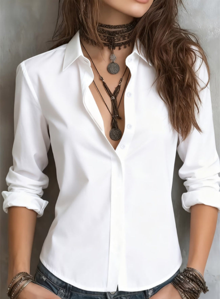 Office Solid-color Work Shirt Viral Finds Hub