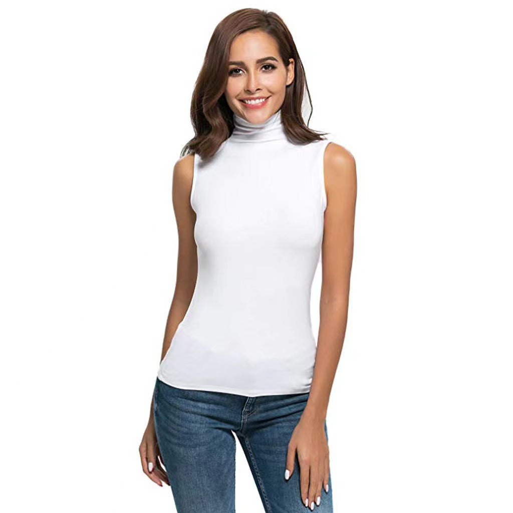 High-neck Slim-fit Sleeveless Casual Vest Viral Finds Hub