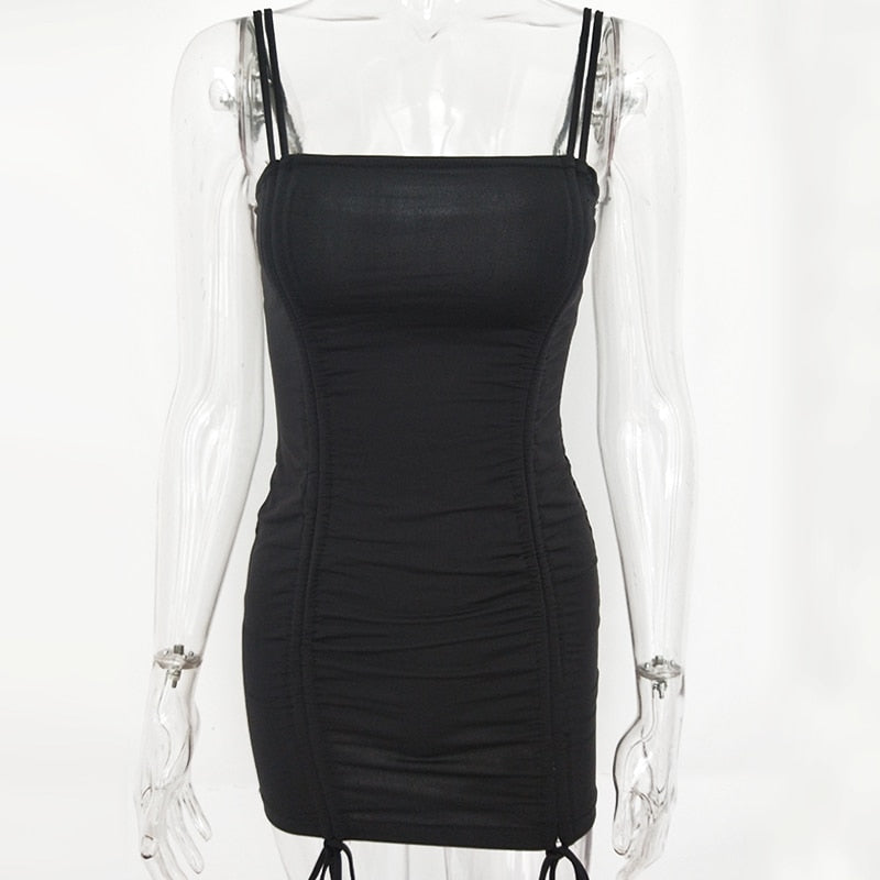 Articat Spaghetti Strap Sexy Backless Women Summer Dress Strapless Bodycon Bandage Party Dresses Vestidos Club Mini Dress Viral Finds Hub