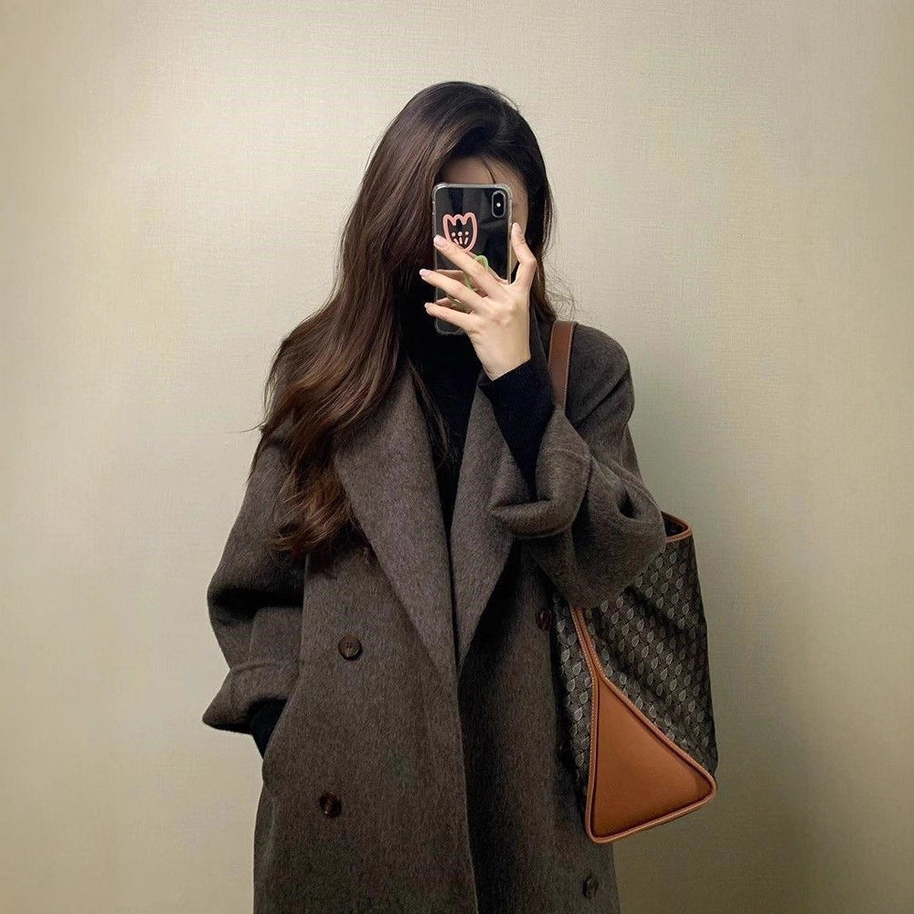 Women's Thickened Knee-length Mid-long Korean-style Wool Coat Viral Finds Hub