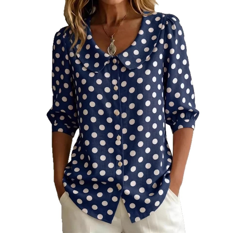 Retro Polka Dot Pattern Womens Shirt Viral Finds Hub