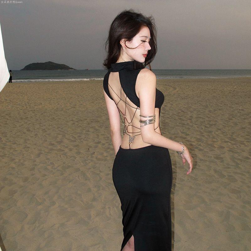 Slit Mid-length Elegant Mock-neck Maxi Dress Viral Finds Hub