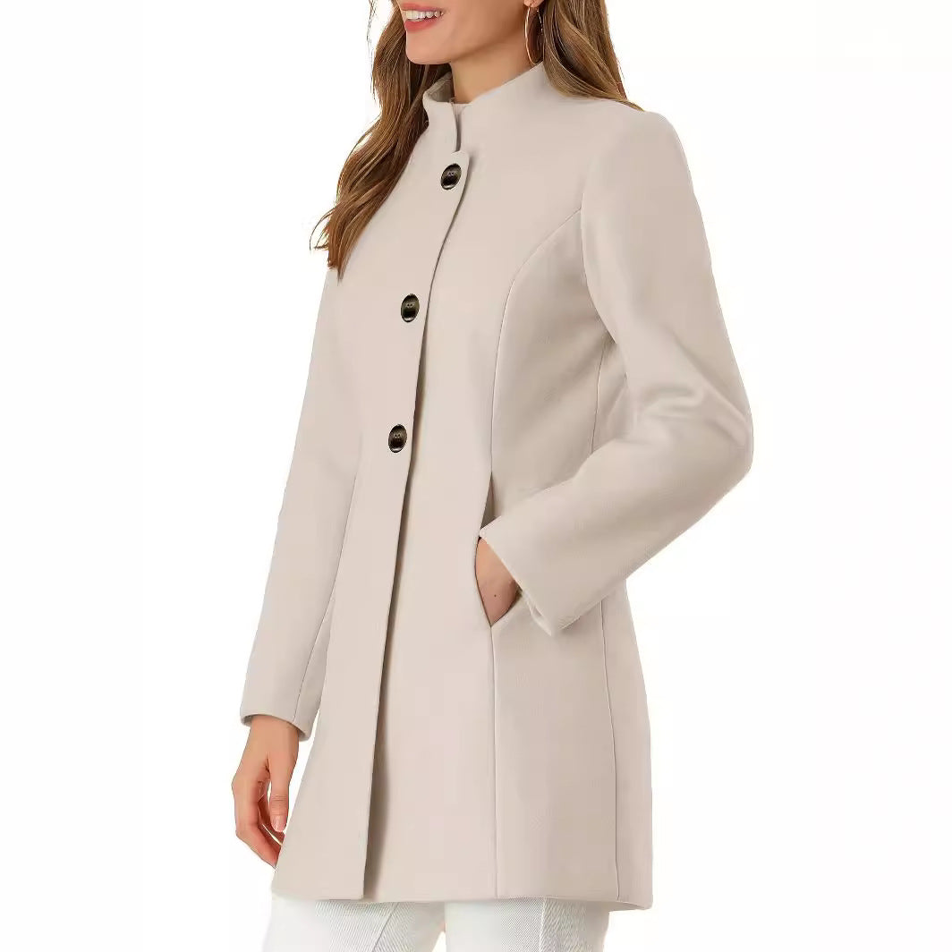 Women's Coat Fashion Casual Solid Color Autumn And Winter Viral Finds Hub