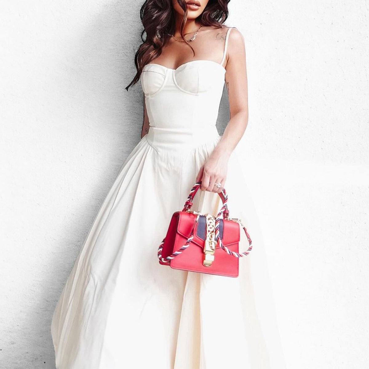 Spicy Sexy V-Neck Slip Dress With Waist-Cinching Design, Slimming Backless Style For Women Viral Finds Hub
