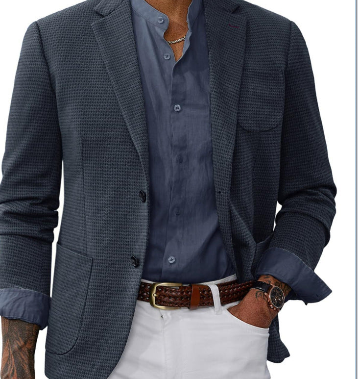 Business-Casual Printed Blazer With Double Buttons Viral Finds Hub