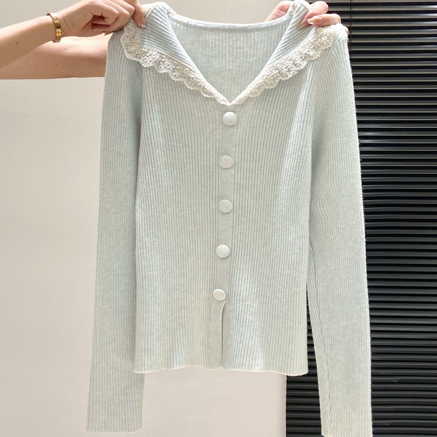 Gentle-style Lace Doll-collar Knit Sweater Viral Finds Hub