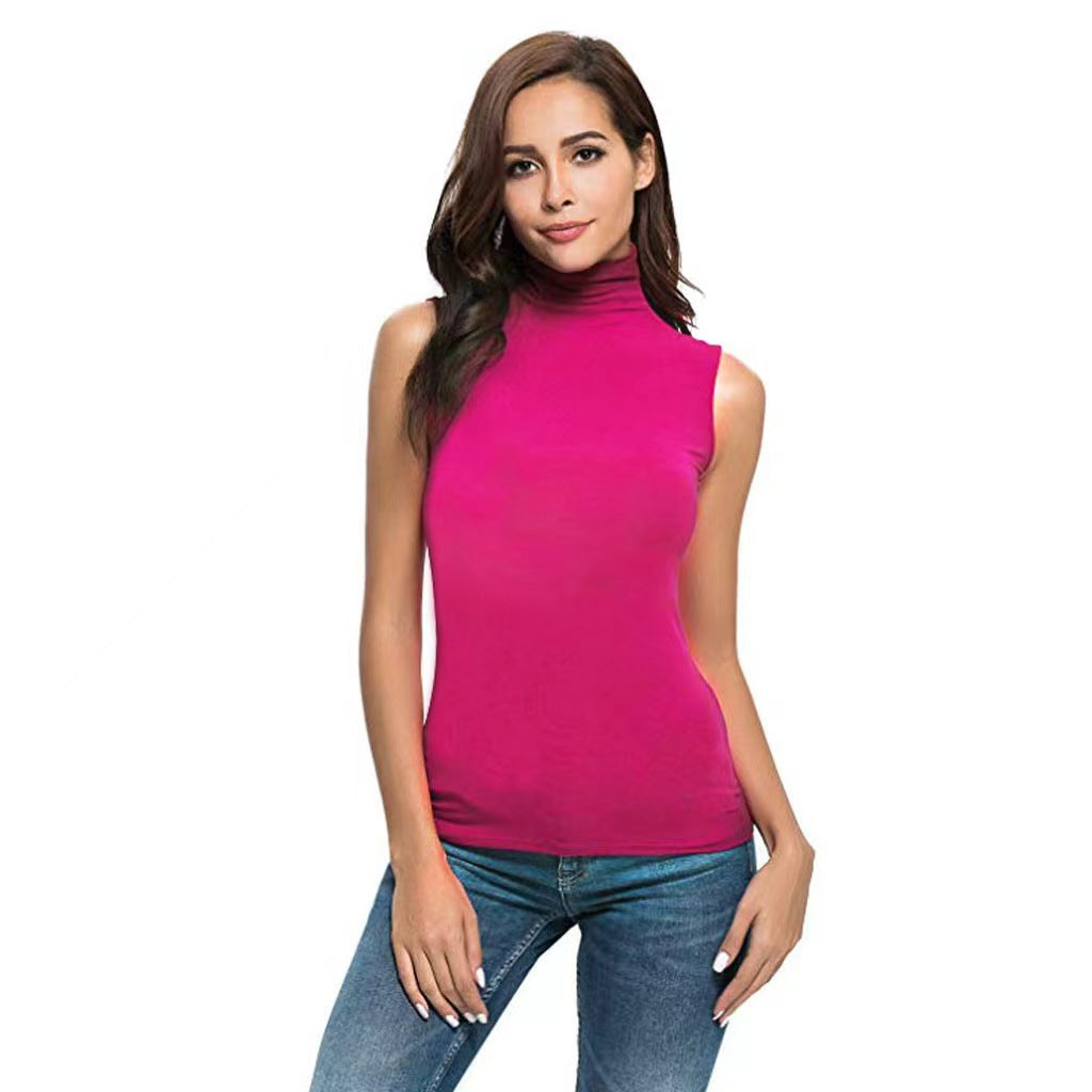 High-neck Slim-fit Sleeveless Casual Vest Viral Finds Hub