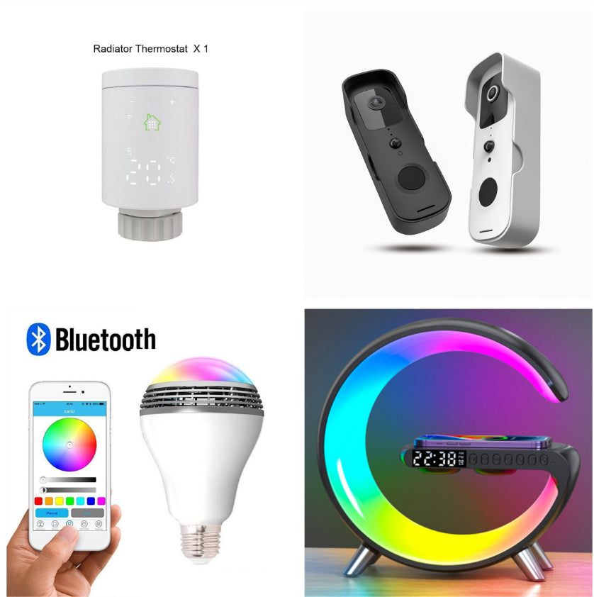New Intelligent G Shaped LED Lamp Bluetooth Speake Wireless Charger Atmosphere Lamp App Control For Bedroom Home Decor Viral Finds Hub