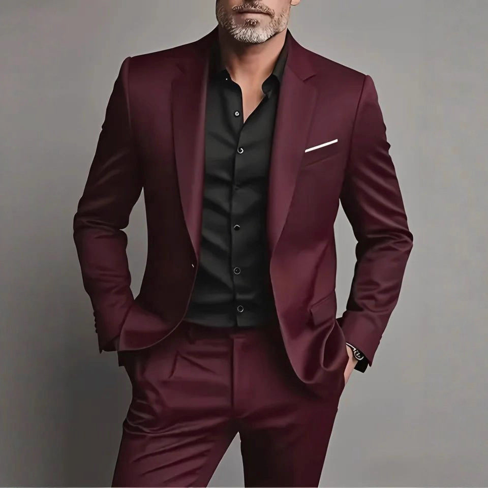 Men's Business-Casual Two-Piece Suit Set Viral Finds Hub