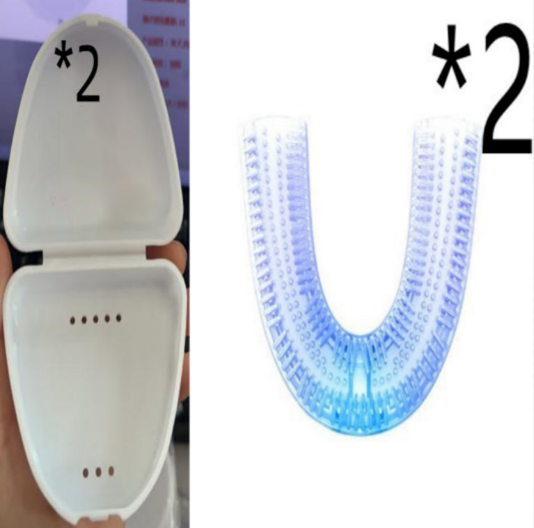 360 Degrees Intelligent Automatic Electric  Toothbrush Waterproof U Type Tooth Brush Whitening Blue Light USB Charging Viral Finds Hub