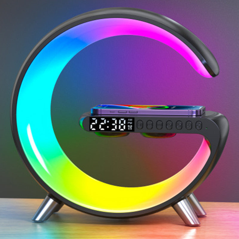 New Intelligent G Shaped LED Lamp Bluetooth Speake Wireless Charger Atmosphere Lamp App Control For Bedroom Home Decor Viral Finds Hub
