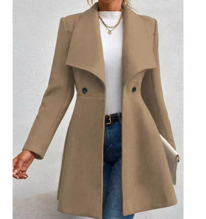 Slim-fit Long Fashion Lapel Women's Wool Coat Viral Finds Hub