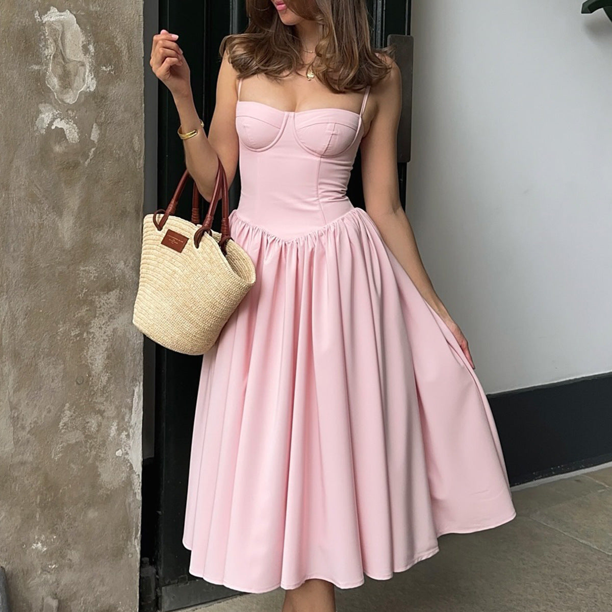 Spicy Sexy V-Neck Slip Dress With Waist-Cinching Design, Slimming Backless Style For Women Viral Finds Hub