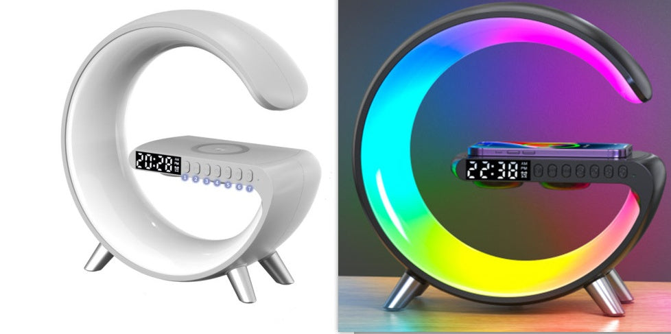 New Intelligent G Shaped LED Lamp Bluetooth Speake Wireless Charger Atmosphere Lamp App Control For Bedroom Home Decor Viral Finds Hub