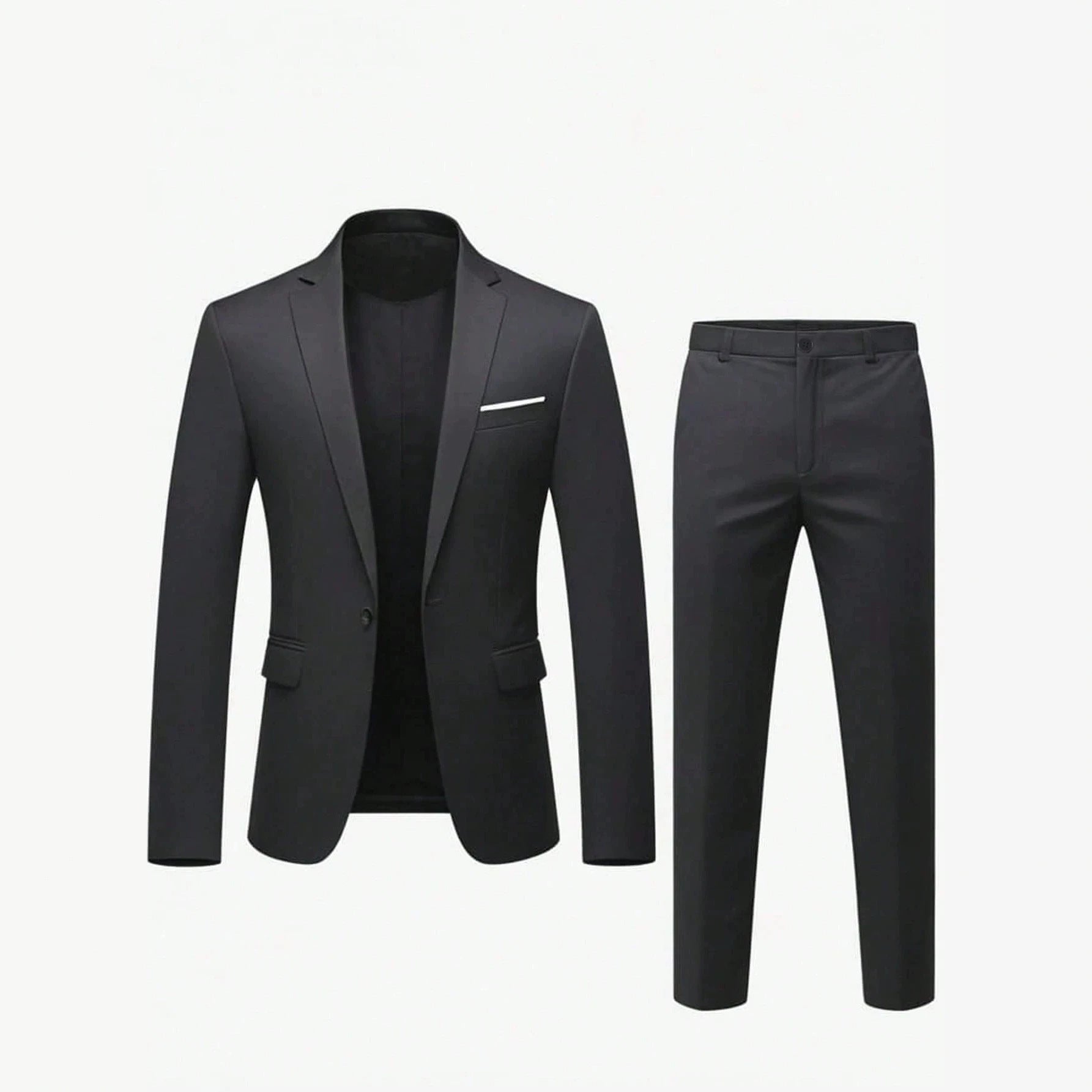 Mens Solid-Colored Suit Formal Gentlemans Suit Set Viral Finds Hub