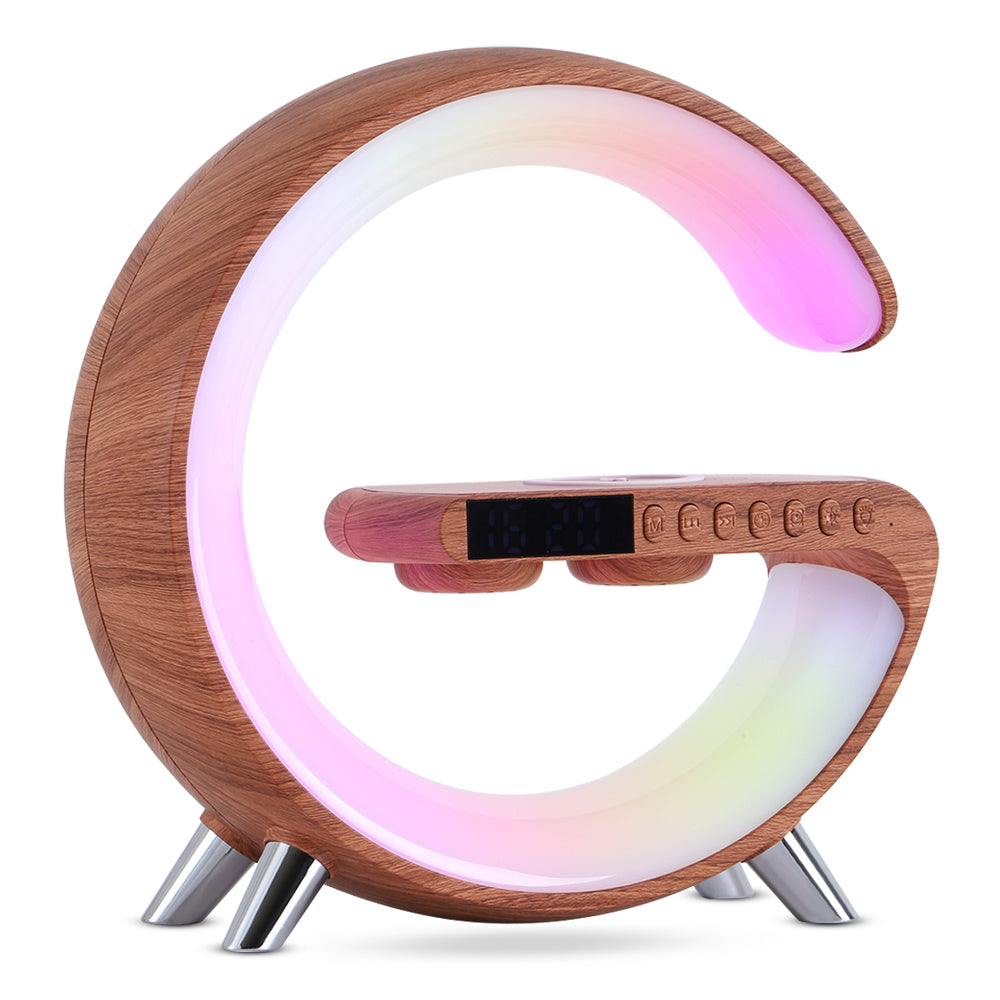New Intelligent G Shaped LED Lamp Bluetooth Speake Wireless Charger Atmosphere Lamp App Control For Bedroom Home Decor Viral Finds Hub