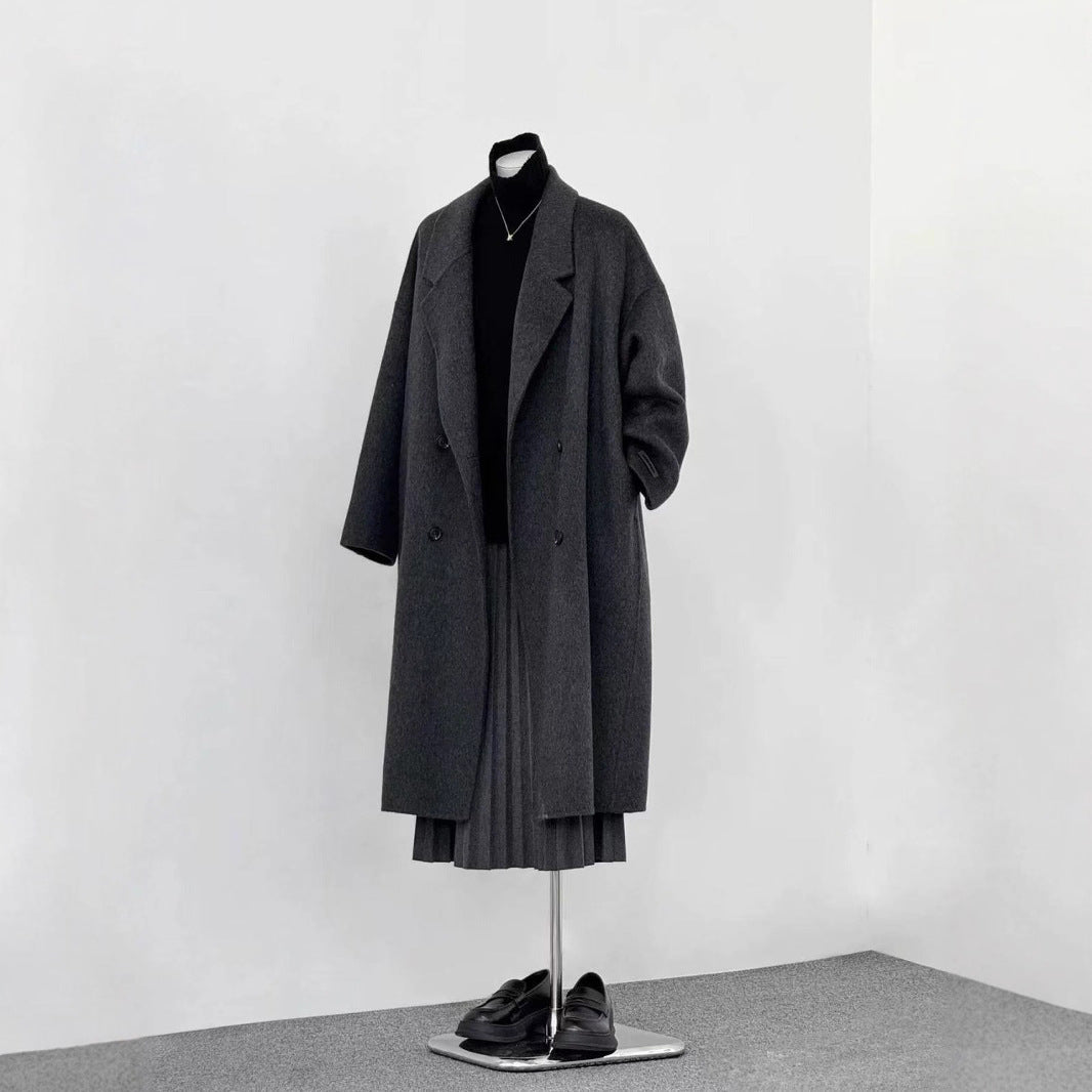 Long Cashmere Double-faced Wool Coat For Women Viral Finds Hub