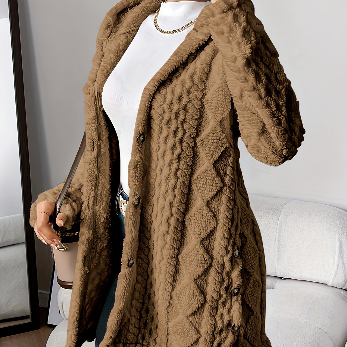 Women's Winter Long Hooded Cardigan Coat Viral Finds Hub