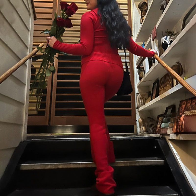 Hoodie Suit Sports Leisure Sexy Zip Long Sleeve Sweater And High Waist Long Pants Set Women's Clothing Viral Finds Hub