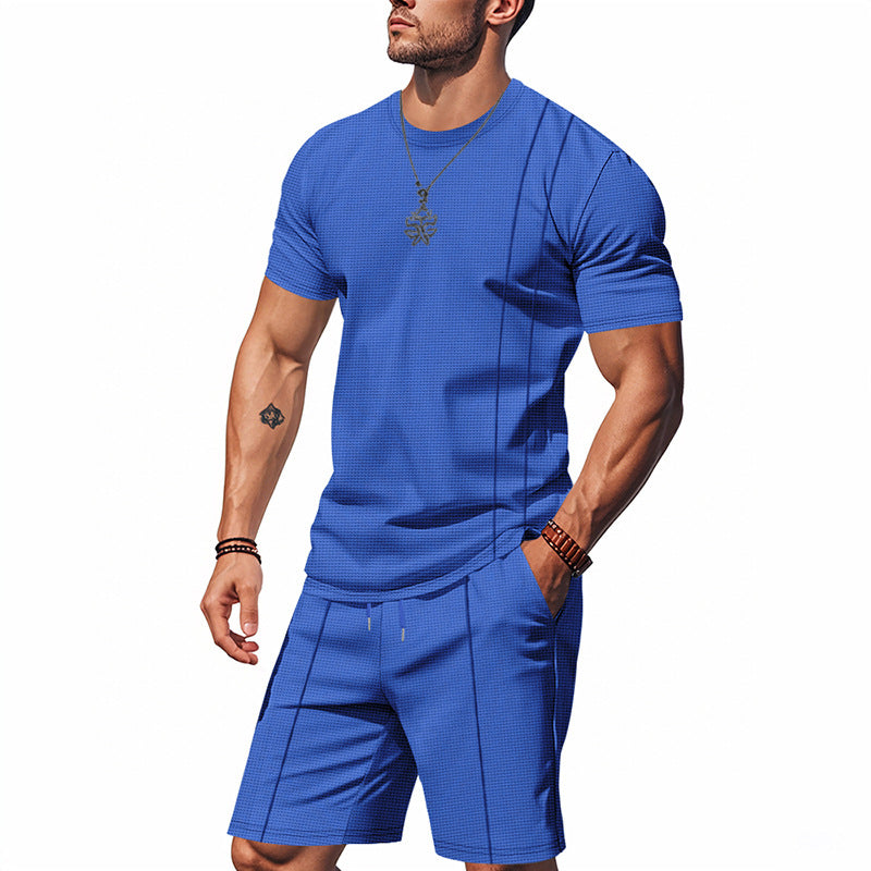 Men's Crew-Neck Short-Sleeve T-Shirt And Shorts Set Viral Finds Hub
