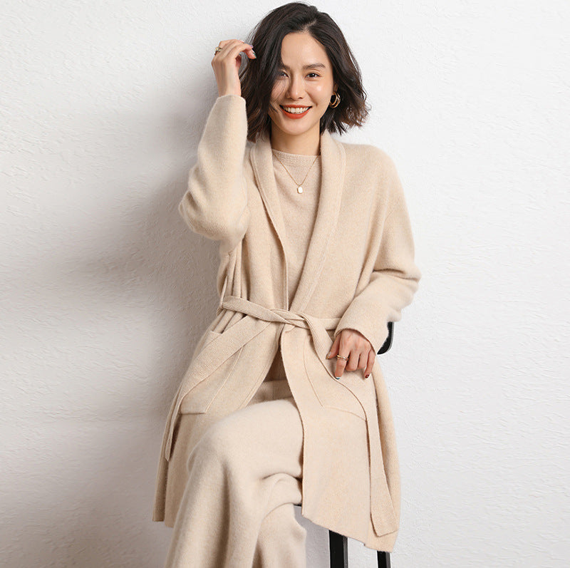 Fall Winter Fashion Mid-length Knitted Coat For Women Viral Finds Hub