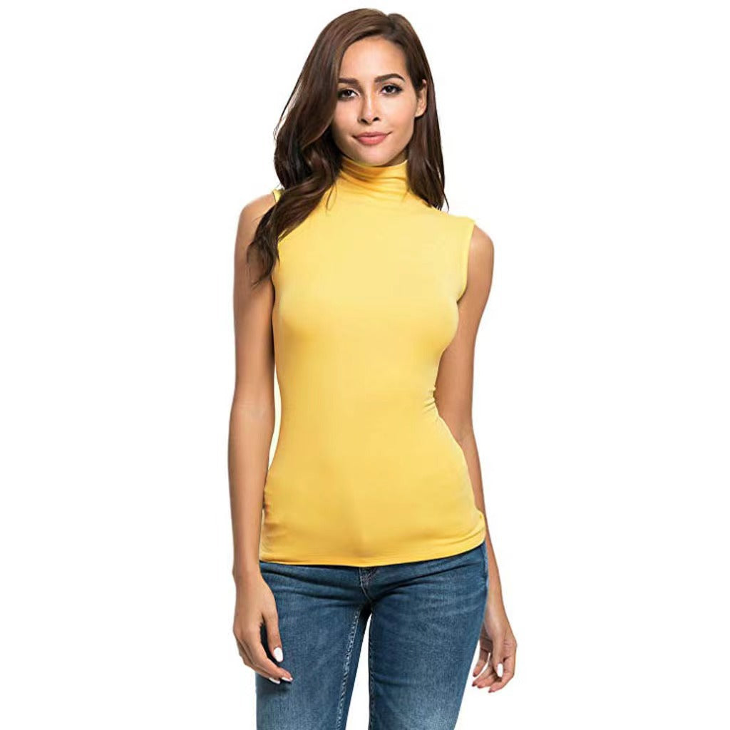 High-neck Slim-fit Sleeveless Casual Vest Viral Finds Hub