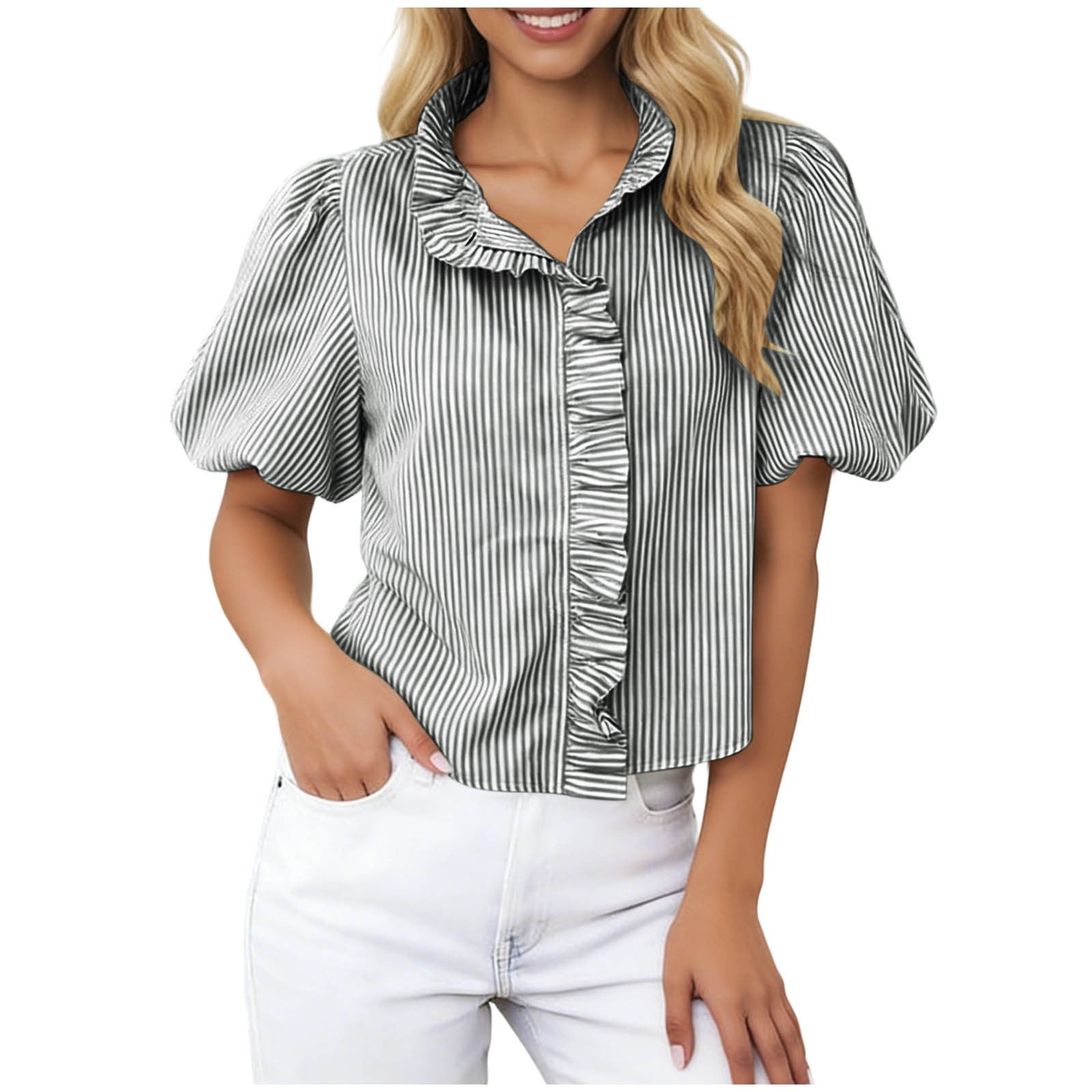 Striped Casual Yarn-Dyed Shirt For Women Viral Finds Hub