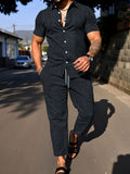 Short-sleeve Shirt And Trousers Casual Summer Set Viral Finds Hub