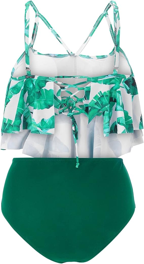 New Style Swimsuit Double Layer Lotus Leaf Tropical Rain Forest High Waist Split Swimsuit Viral Finds Hub
