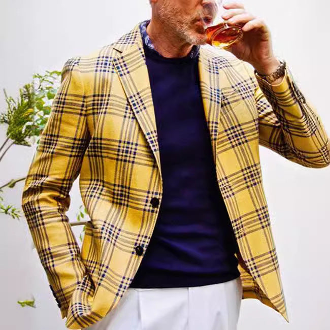 Business-Casual Printed Blazer With Double Buttons Viral Finds Hub