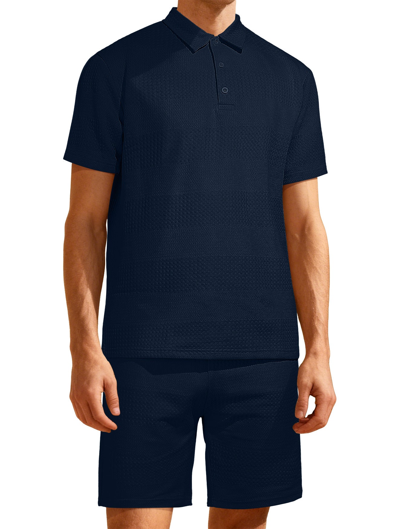 Jacquard Solid-color Loose-fitting Mens Casual Sportswear Set Viral Finds Hub