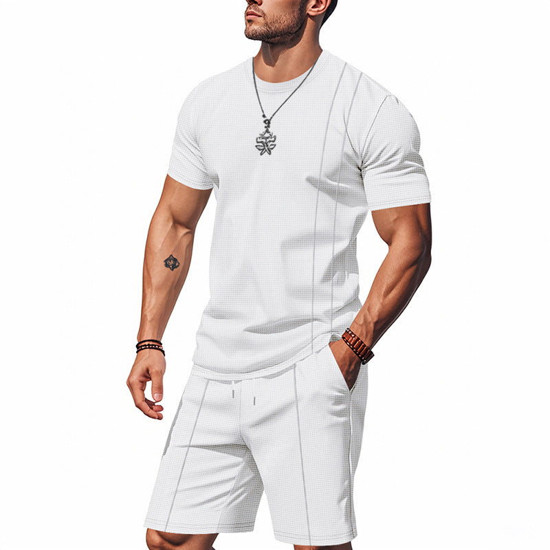 Men's Crew-Neck Short-Sleeve T-Shirt And Shorts Set Viral Finds Hub