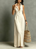 Casual Cotton Linen Bag-Sleeveless Solid Color Dress Viral Finds Hub