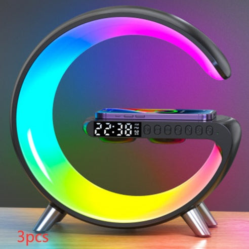 New Intelligent G Shaped LED Lamp Bluetooth Speake Wireless Charger Atmosphere Lamp App Control For Bedroom Home Decor Viral Finds Hub