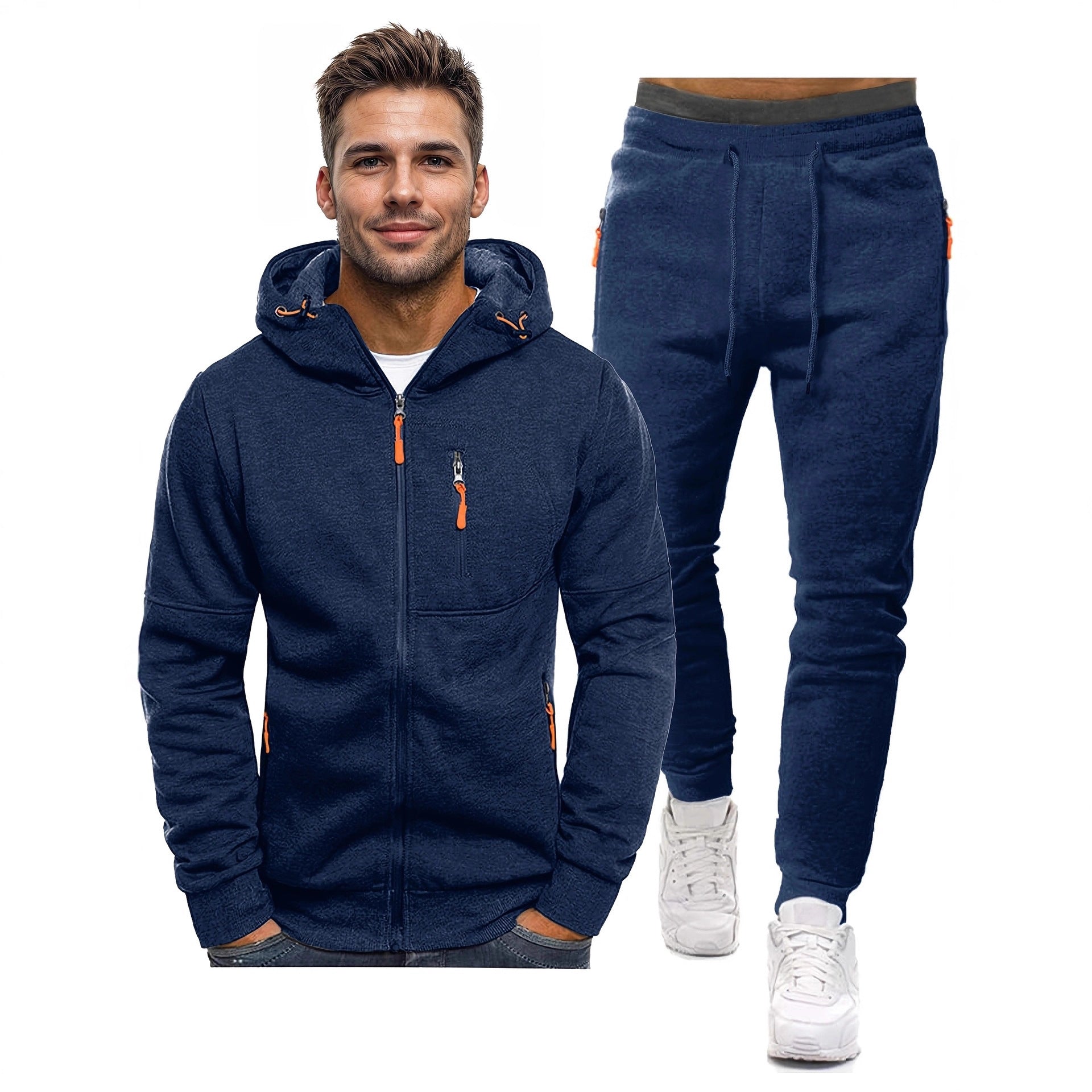 Zippered-pocket Hoodie And Pants Set Relaxed Fit Viral Finds Hub
