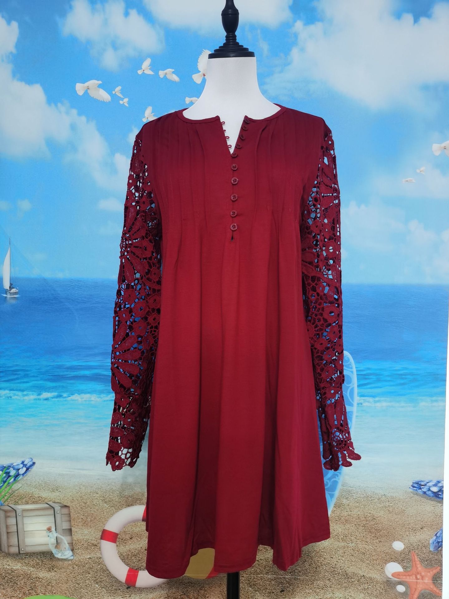 Women's Fashionable Elegant Lace Long Sleeve Dress Viral Finds Hub