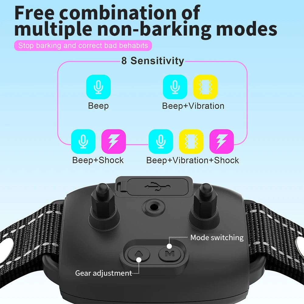 Smart Automatic Anti Barking Dog Collar Rechargeable Bark Stopper Stop Barking HD Digital Display IP67 Waterproof Collar For Dogs Pet Products Viral Finds Hub