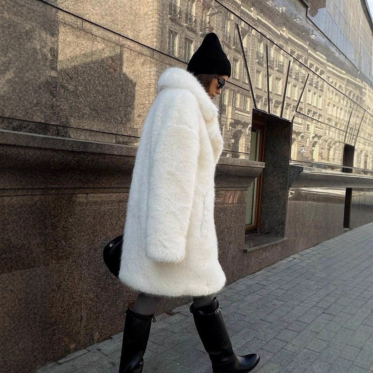 Women's Mid-length Fashion Artificial Wool Coat Viral Finds Hub