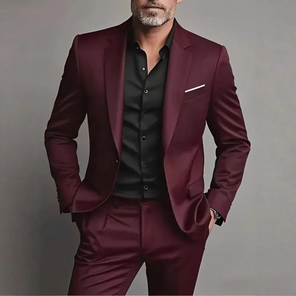 Men's Business-Casual Two-Piece Suit Set Viral Finds Hub