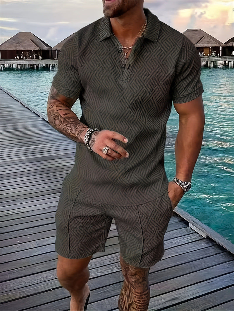 Casual Men's European And American Fashion Men's Polo Shirt Suit Viral Finds Hub