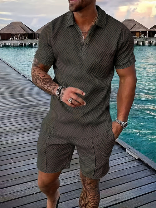 Casual Men's European And American Fashion Men's Polo Shirt Suit Viral Finds Hub