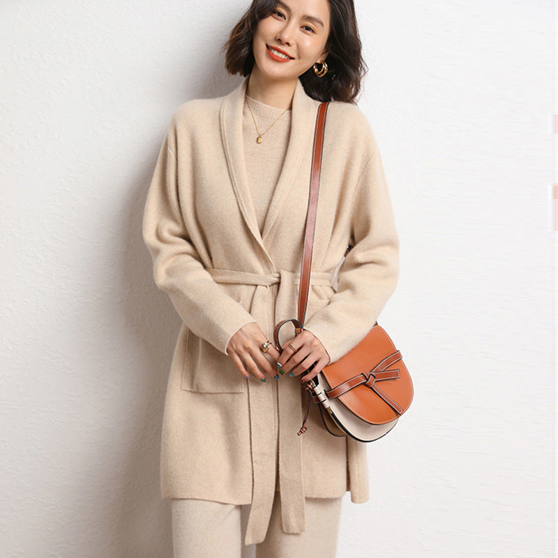 Fall Winter Fashion Mid-length Knitted Coat For Women Viral Finds Hub