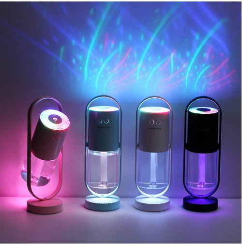 Magic Shadow USB Air Humidifier For Home With Projection Night Lights Ultrasonic Car Mist Maker Mini Office Air Purifier Viral Finds Hub