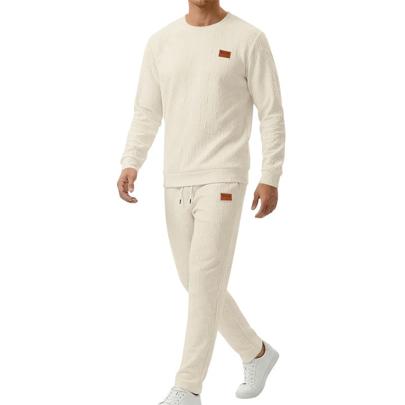 Embossed Letter Crewneck Sweatshirt And Pants Set Viral Finds Hub
