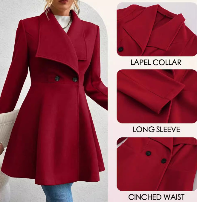 Slim-fit Long Fashion Lapel Women's Wool Coat Viral Finds Hub