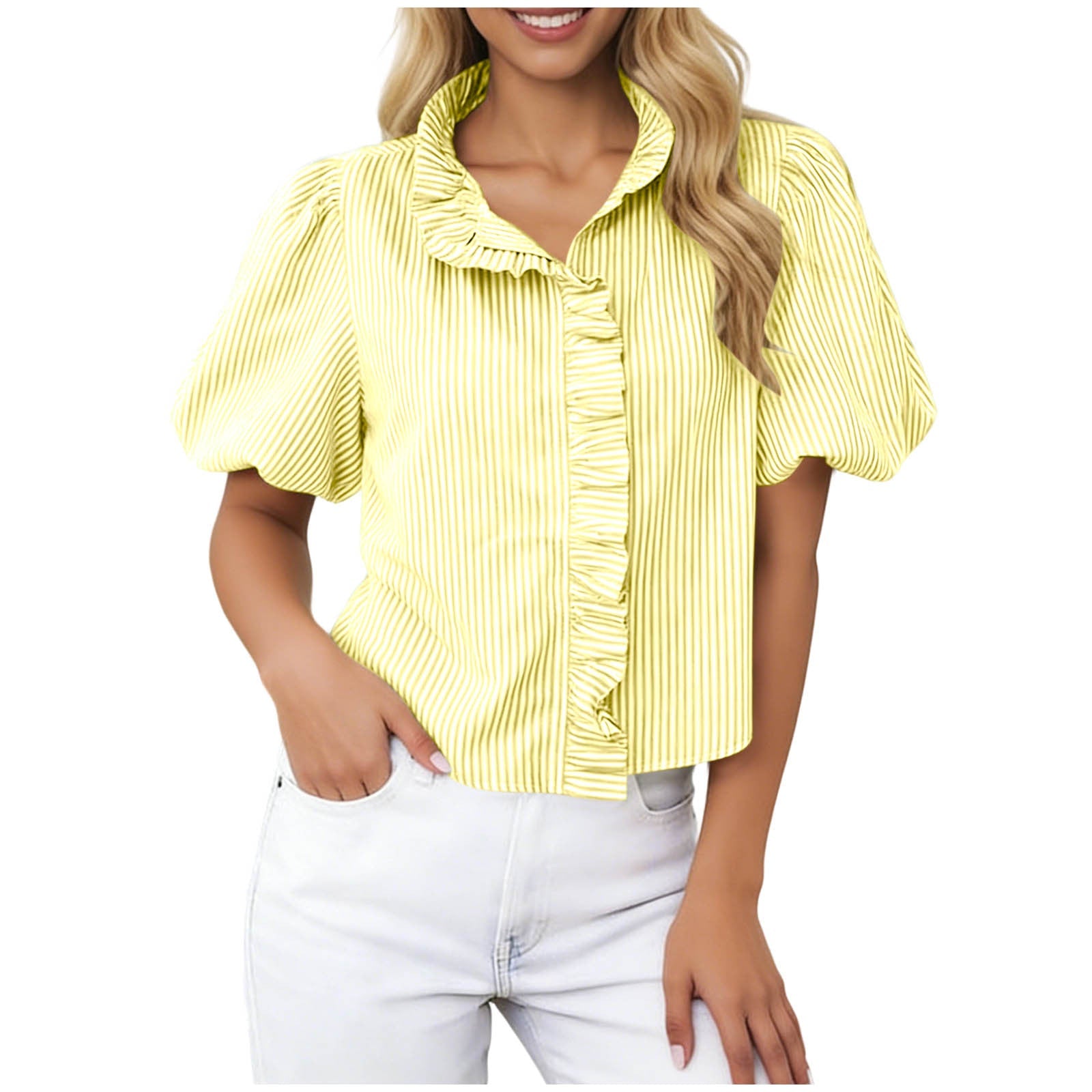 Striped Casual Yarn-Dyed Shirt For Women Viral Finds Hub